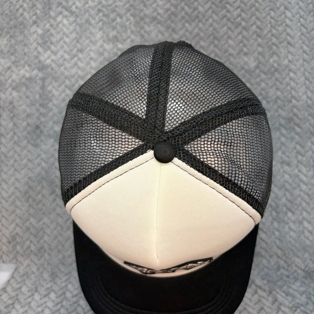 Black White Dice Embroidered Trucker Hat Snapback Mesh Cap 0887